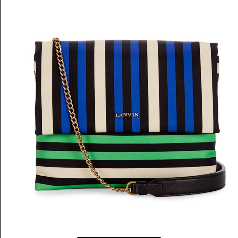 NWT Lanvin mini "Sugar" striped nylon shoulder bag